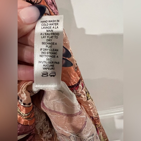 NWOT Komarov Lace Crinkle Dress Small Pink Orange - Picture 5 of 6